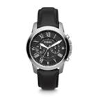 Fossil Grant Chronograph Black Leather Watch   - Fs4812ie