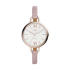 Fossil Annette Three-hand Pastel Pink Leather Watch  Jewelry - Es4356