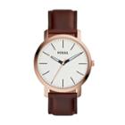 Fossil Luther Three-hand Brown Leather Watch  Jewelry - Bq2371