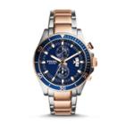 Fossil Wakefield Chronograph Two-tone Stainless Steel Watch Ch2954 Blue