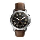 Fossil Hybrid Smartwatch - Q Grant Dark Brown Leather  Jewelry - Ftw1156