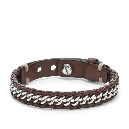 Fossil Chain And Leather Bracelet Jf01633040