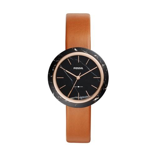 Fossil Camille Three-hand Luggage Leather Watch  Jewelry - Es4382