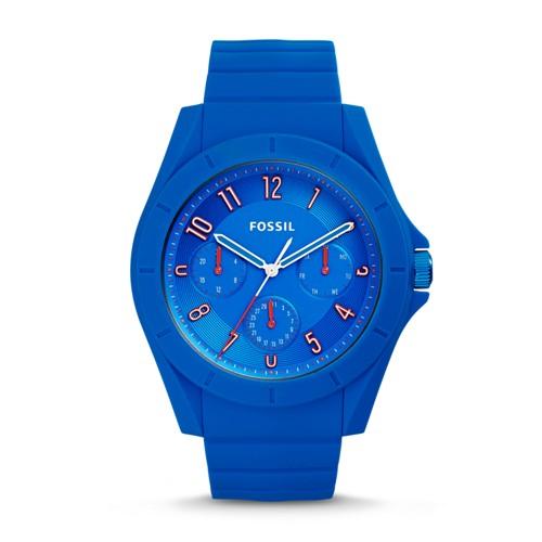 Fossil Poptastic Sport Multifunction Blue Silicone Strap Fs5219 Blue