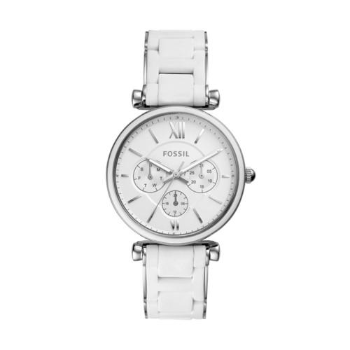 Fossil Carlie Multifunction Stainless Steel Watch  Jewelry - Es4605