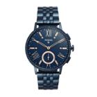Fossil Hybrid Smartwatch - Q Gazer Navy Blue Stainless Steel  Jewelry - Ftw1145