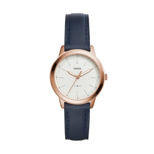 Fossil Minimalist Three-hand Navy Leather Watch  Jewelry - Es4299
