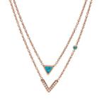 Fossil Turquoise Double-strand Convertible Necklace  Jewelry - Jf02644791