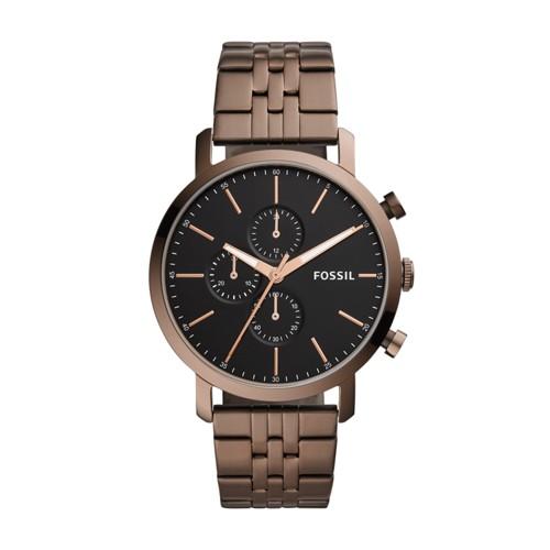 Fossil Luther Chronograph Espresso Stainless Steel Watch  Jewelry - Bq2373