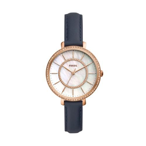 Fossil Jocelyn Three-hand Navy Leather Watch  Jewelry - Es4456