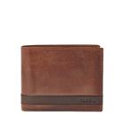 Fossil Quinn Large Coin Pocket Bifold  Wallet Brown- Ml3653200