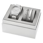 Fossil Justineâ chronograph Stainless Steel Watch And Jewelry Gift Set  Jewelry - Bq3200set