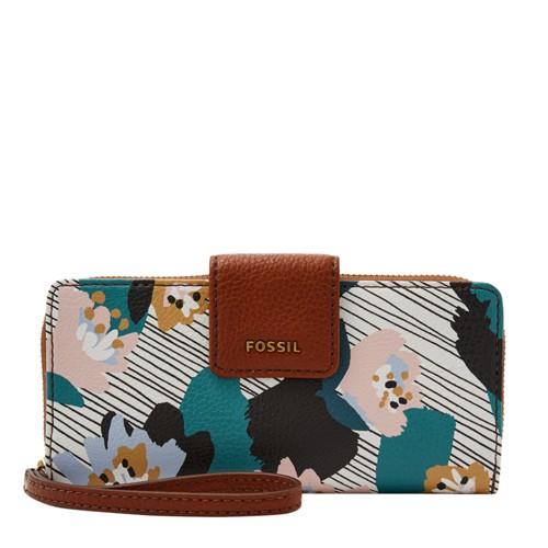 Fossil Madison Zip Clutch  Wallet Blue Floral- Swl2052452