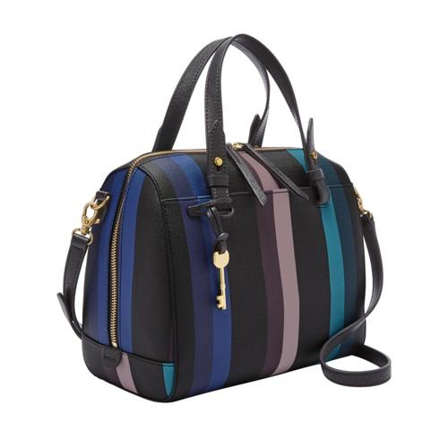 Fossil Rachel Satchel  Handbag Blue Multi Stripe- Zb7314425