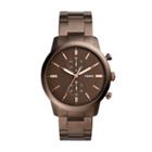 Fossil Townsman 44mm Chronograph Brown Stainless Steel Watch  Jewelry - Fs5347