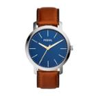 Fossil Luther Three-hand Brown Leather Watch  Jewelry - Bq2311