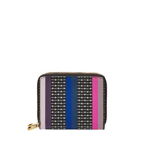 Fossil Rfid Mini Multifunction  Wallet Colorful Stripes- Sl7757875