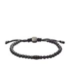 Fossil Hematite And Black Lava Stone Bracelet  Jewelry - Jf03008793