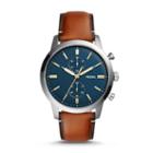 Fossil Townsman 44mm Chronograph Luggage Leather Watch  Jewelry - Fs5279