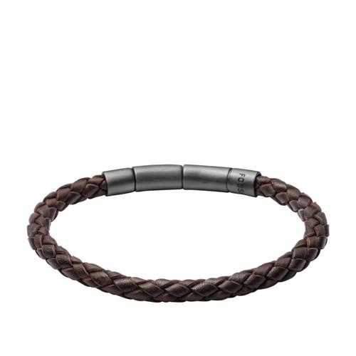 Fossil Braided Leather Cord Bracelet  Jewelry - Jf02074001