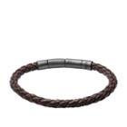 Fossil Braided Leather Cord Bracelet  Jewelry - Jf02074001