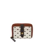 Fossil Fiona Zip Coin  Wallet White Multi- Sl7705189