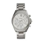 Fossil Modern Courier Chronograph Silver-tone Stainless Steel Watch  Jewelry - Bq1773