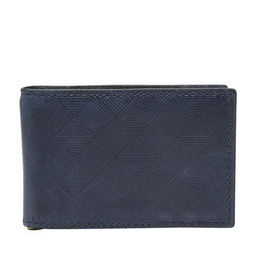 Fossil Exeter Rfid Money Clip Front Pocket Wallet  Wallet Dark Navy- Sml1667495