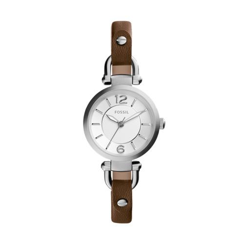 Fossil Georgia Brown Leather Watch   - Es3861