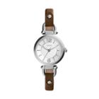 Fossil Georgia Brown Leather Watch   - Es3861