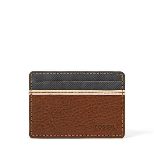 Fossil Elgin Id Card Case Front Pocket Wallet  Accessory Brown- Ml3311200