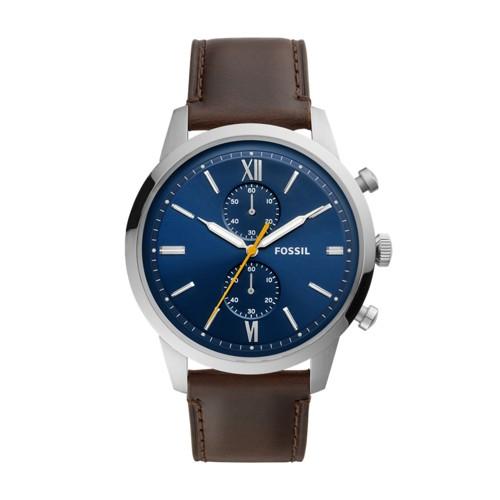 Fossil Townsman Chronograph Brown Leather Watch  Jewelry - Fs5549
