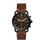 Fossil The Commuter Chronograph Brown Leather Watch  Jewelry - Fs5403