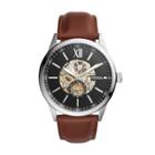 Fossil Flynn Automatic Brown Leather Watch  Jewelry - Bq2270