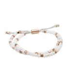 Fossil Duo White Glass Beaded Bracelet  Jewelry Rose Gold- Joa00552791