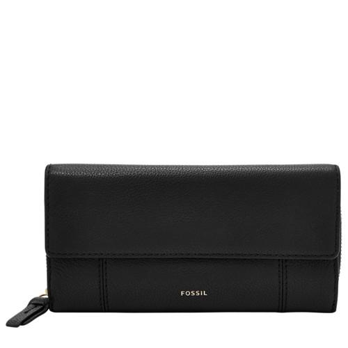Fossil Jori Rfid Flap Clutch  Wallet Black- Swl1820001