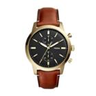 Fossil Townsman 44mm Chronograph Light Brown Leather Watch  Jewelry - Fs5338