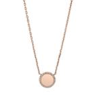 Fossil Pavã© Disc Rose Gold-tone Stainless Steel Necklace  Jewelry Rose Gold- Jof00491791