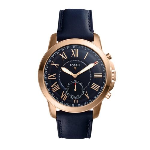 Fossil Hybrid Smartwatch - Q Grant Navy Leather  Jewelry - Ftw1155