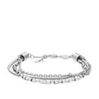 Fossil Multi-chain Silver-tone Brass Bracelet  Jewelry - Joa00088040