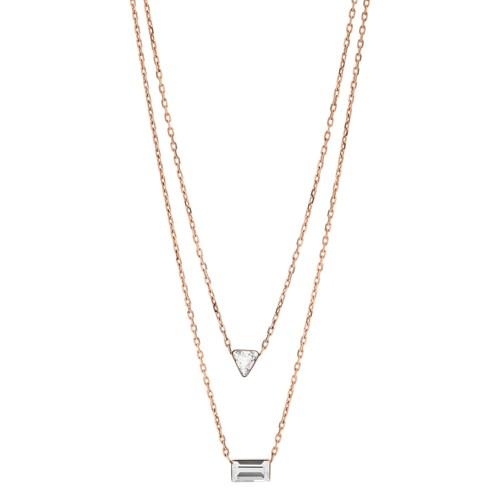Fossil Heritage Shapes Rose Gold-tone Stainless Steel Convertible Necklace  Jewelry Rose Gold- Jof00488791