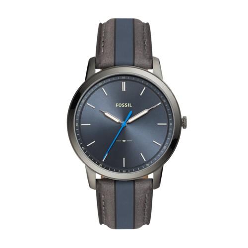 Fossil Minimalist Three-hand Striped Blue And Gray Leather Watch  Jewelry - Fs5555