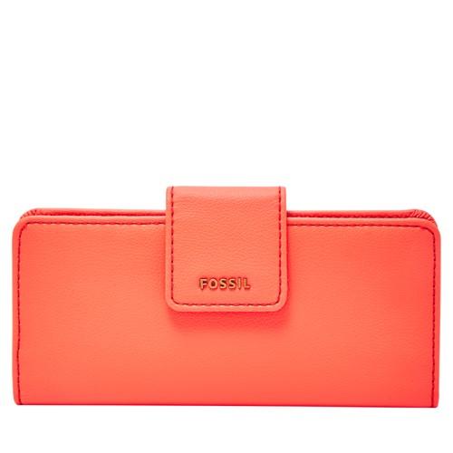 Fossil Madison Slim Clutch  Wallet Neon Red- Swl3077634