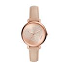 Fossil Jacqueline Three-hand Pastel Pink Leather Watch  Jewelry - Es4376
