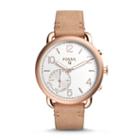 Fossil Refurbished Hybrid Smartwatch - Q Tailor Light Brown Leather  Jewelry - Ftw1129j