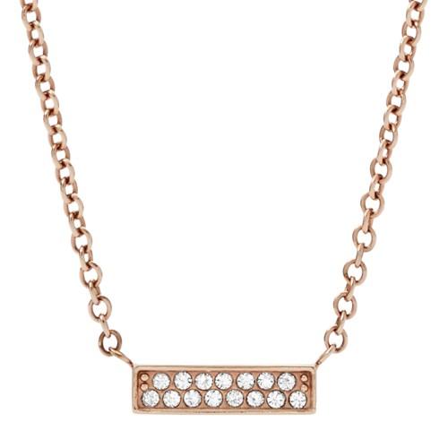 Fossil Rose Gold-tone Stainless Steel Glitz Necklace  Jewelry - Jf03031791