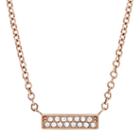 Fossil Rose Gold-tone Stainless Steel Glitz Necklace  Jewelry - Jf03031791