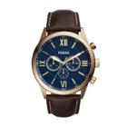 Fossil Flynn Chronograph Brown Leather Watch  Jewelry - Bq2095