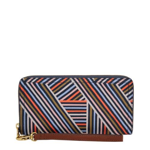 Fossil Logan Rfid Zip Around Clutch  Wallet Multi- Sl7828998