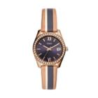 Fossil Scarlette Mini Three-hand Date Striped Sand Leather Watch  Jewelry - Es4594